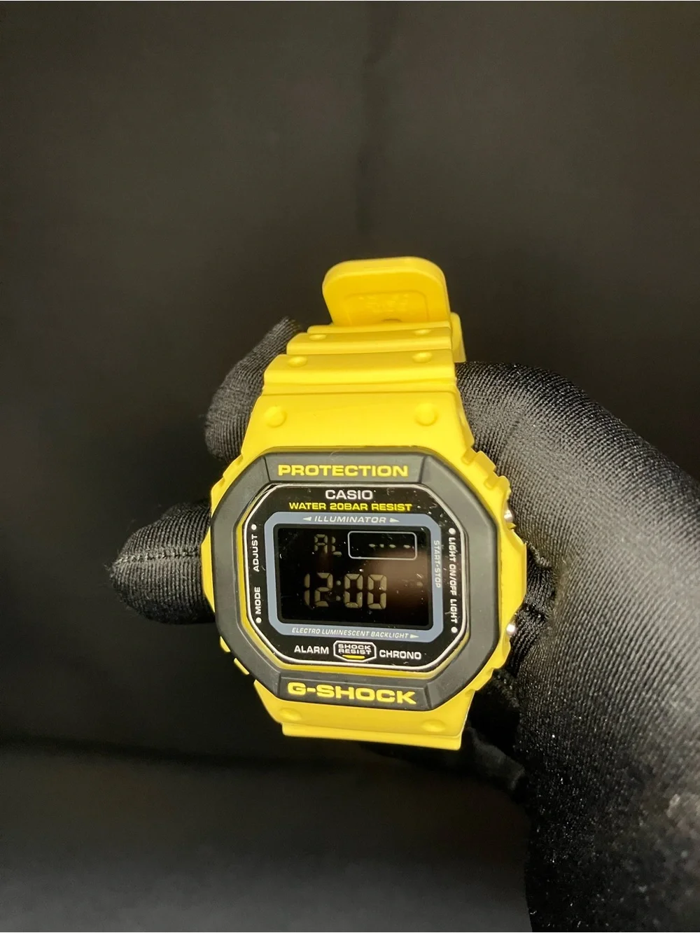 Custom G Shock Yellow and Black Dw5600